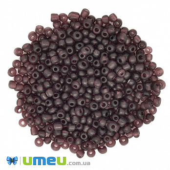 Бісер китайський великий, 6/0, Фиолетово-коричневий прозорий матовий, 4 мм (BIS-039269)