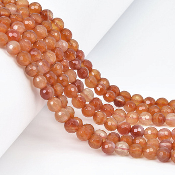 Намистини Сердолік, Натур. камінь, 6 мм, Круглі грановані (BUS-058061)