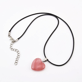 Підвіска на шнурку, Натур. камінь Кварц вишневий (POD-058254)