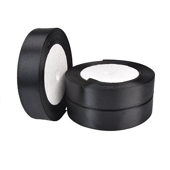 Атласна стрічка, 20 мм, Чорна (LEN-055234)