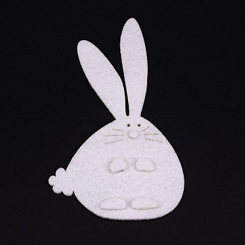 Декоративное изделие из фетра Кролик Тучка, 13,5х7 см, Белый (FLT-056550)