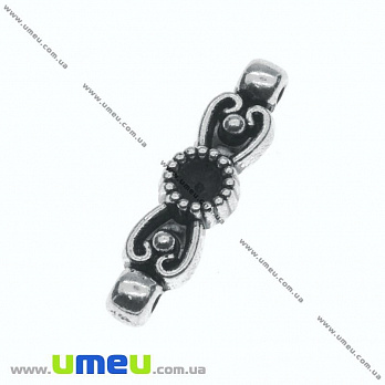 [Архів] Конектор металевий, 21х6 мм, Античне срібло (KON-013436)