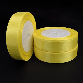 Атласная лента, 20 мм, Желтая (LEN-060323)