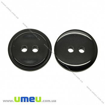 Пуговица пластиковая Круглая, 18 мм, Черная (PUG-021377)