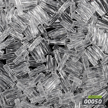 Бісер чеський Стеклярус 3, №00050, Прозорий скручений, 7 мм (BIS-062366)