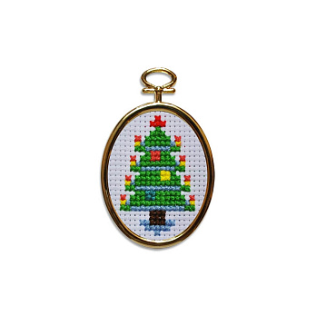 Набор для вышивания нитками с рамкой, Ёлочка, 9х5 см (SXM-061242)