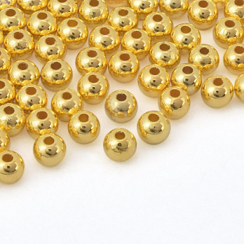 Бусины пластиковые Круглые, 6 мм, Золотистые (BUS-059656)