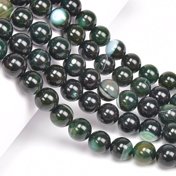 Намистини Агат зелений, Натур. камінь, 10 мм, Круглі, 19 см (BUS-060724)