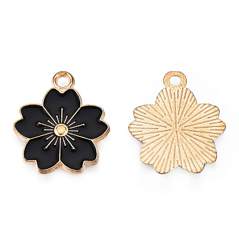 Подвеска метал. Цветок черный, 20,5х17,5 мм, Золото (POD-043213)