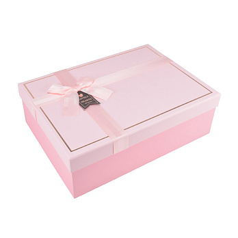 Подарочная коробка Прямоугольная, 29х21х9,5 см, Розовая (UPK-060608)