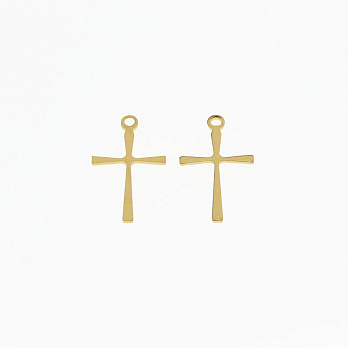 Підвіска з нерж. сталі Хрестик, 16х9,5 мм, Золото (STL-059166)