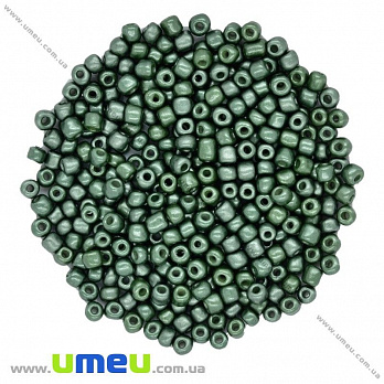 Бісер китайський великий, 6/0, Зелений металік, 4 мм (BIS-015646)