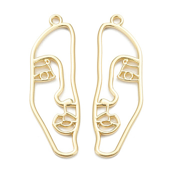 Подвеска метал. Лицо, 40х13 мм, Светлое золото (POD-053902)