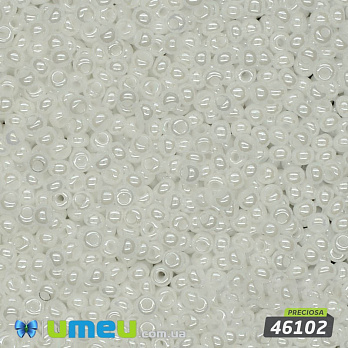 Бісер чеський 11/0, №46102, Білий, Перламутровий (BIS-028437)