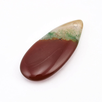 Підвіска Крапля, Натур. камінь Агат бразильський, 40х18 мм (POD-058697)