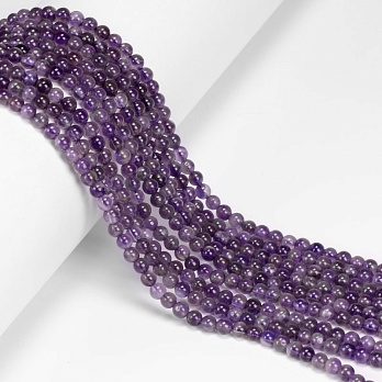 Намистини Аметист, Натур. камінь, 4 мм, Круглі (BUS-056116)