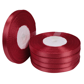 Атласна стрічка, 6 мм, Червона (LEN-057043)