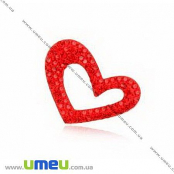 Підвіска з срібла 925 з кристалами Preciosa, Серце червоне, 26х20 мм (POD-005023)