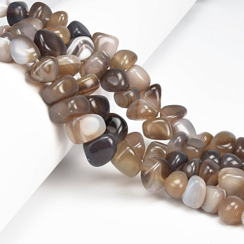 Намистини Агат коричневий, Натур. камінь, 10-15 мм (BUS-057178)