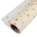 Бумага тишью с золотистыми звездами, 50см х 14м, Желтая (UPK-051329)