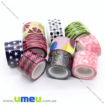 Декоративний скотч, Мікс, 12 мм (DIF-021186)