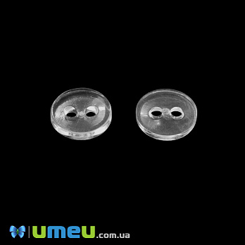 Гудзик пластиковий Круглий, 11,5 мм, Прозорий (PUG-047935)