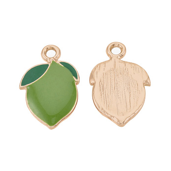 Підвіска метал. Лимон зелений, 20,5 х13,5 мм, Золото (POD-053680)