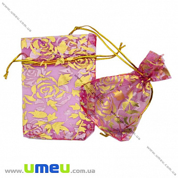 Подарочная упаковка из органзы, 10х12 см, Малиновая (UPK-020355)