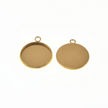 Основа круглая из нерж. стали, 23,5х20 мм, 18 мм, Золото (STL-059478)