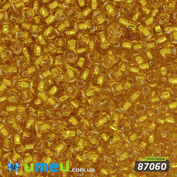 Бісер чеський №308 / 87060, Жовтий темний, Блискучий, 10/0 (BIS-003778)