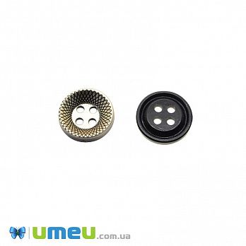 Пуговица пластиковая Круглая, 13 мм, Золотистая (PUG-046608)