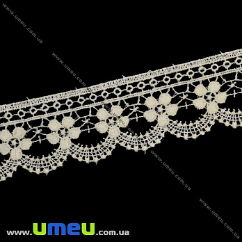 Кружево плетеное, 43 мм, Кремовое (LEN-011828)