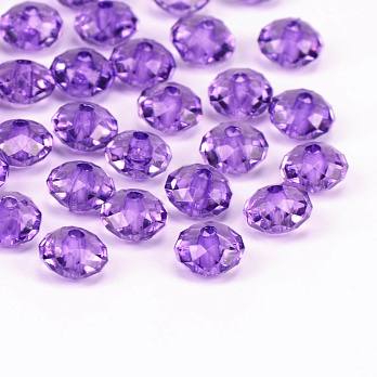 Бусины для сумок, Акриловые, Рондели, 8 мм, Фиолетовые (BUS-056148)