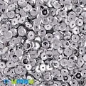 Пайетки Индия круглые граненые, 4 мм, Серебристые (PAI-051128)