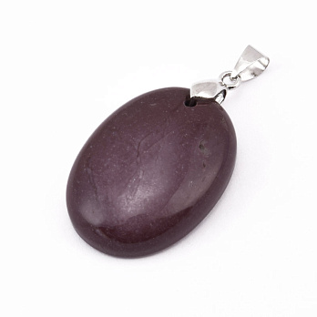 Підвіска Овал, Натур. камінь Мукаїт, 30х22 мм (POD-058735)