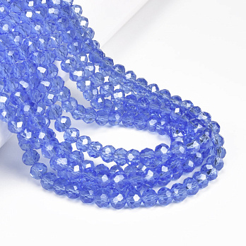 Намистини ронделі, 6х5 мм, Сині (BUS-057098)