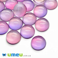 Кабошон стеклянный, 14 мм, Золотисто-сиреневый (KAB-050684)