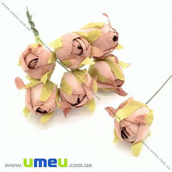 [Архів] Бутон троянди на дроті, 15 мм, Персиковий темний (DIF-025685)