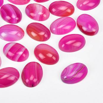 Кабошон нат. камень Агат розовый, Овал, 18х13 мм (KAB-059209)