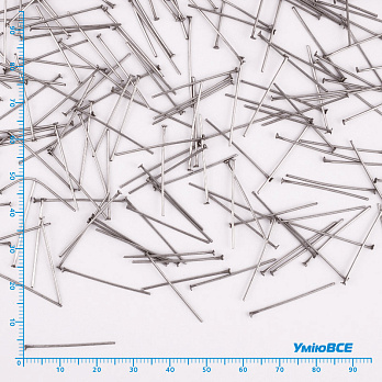Гвоздики из нерж. стали, 25 мм, Темное серебро, 1 уп (20 шт) (STL-056244)