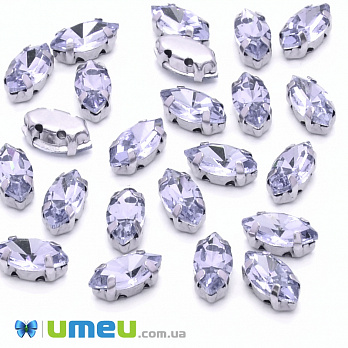 Шатон човник 12х6 мм, Темне срібло, Бузковий (KAB-040700)