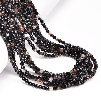 Бусины Агат черный, Натур. камень, 3 мм, Круглые граненые (BUS-054304)