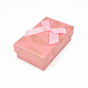 Подарункова коробочка Прямокутна з малюнком, 8х5х2,5 см, Рожева (UPK-056827)
