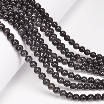 Бусины Кошачий глаз, Синт. камень, 6 мм, Серые, Круглые (BUS-054258)