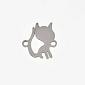 Конектор з нерж. сталі Котик, 15,5х13,5 мм, Темне срібло (STL-061402)