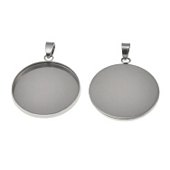 Основа кругла з нерж. сталі, 30,5х26,5 мм, 25 мм, Темне срібло (STL-059487)