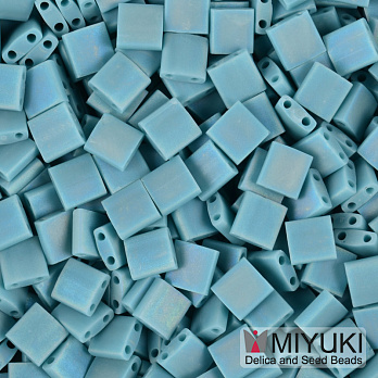 Бисер японский Miyuki TILA №412FR, 5х5 мм, Бирюзовый матовый АВ (BIS-053203)