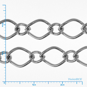 Ланцюг, Темне срібло, 10х7 мм (ZEP-062047)