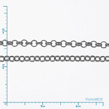 Цепь, Темное серебро, 2 мм, 1 м (ZEP-056065)