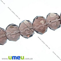Бусины рондели, 8х6 мм, Фиолетово-коричневые, 1 шт (BUS-007229)